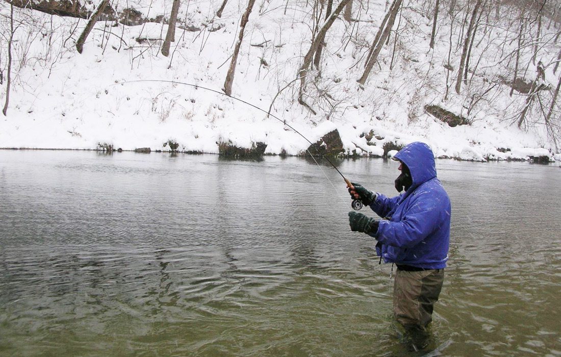 Man fly fishing