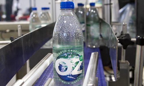 OzWater bottles on a production line