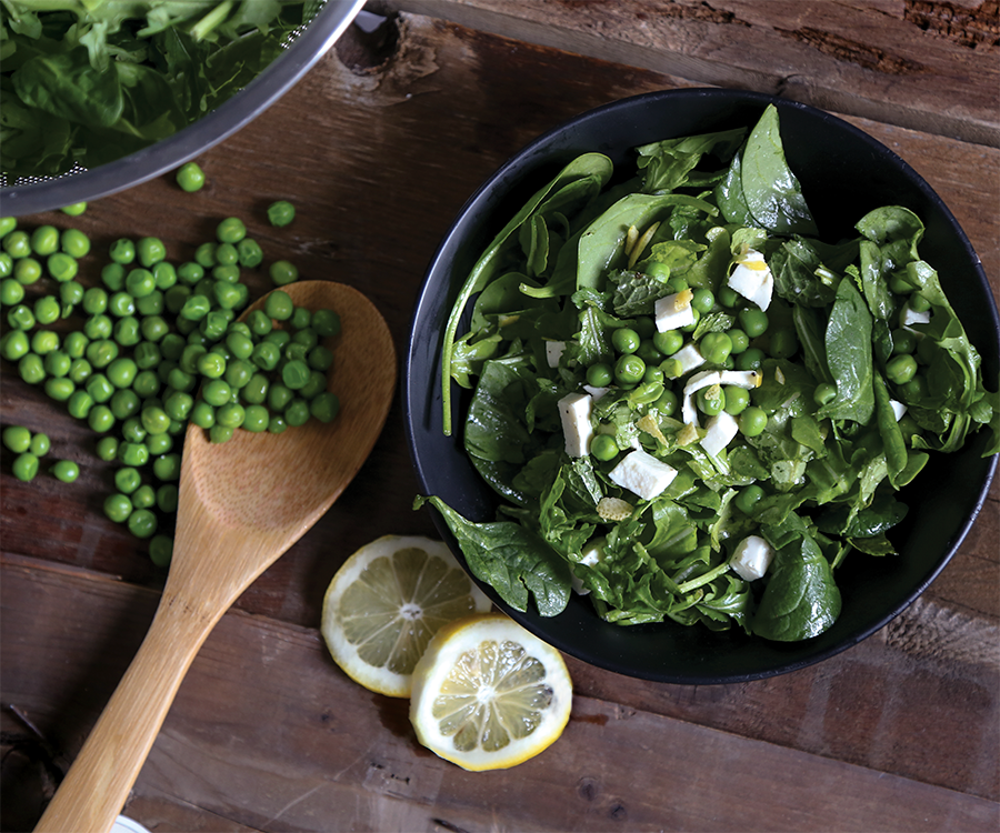 Fresh mint and pea salad