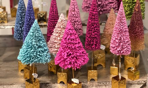 Pink mini trees at House Council