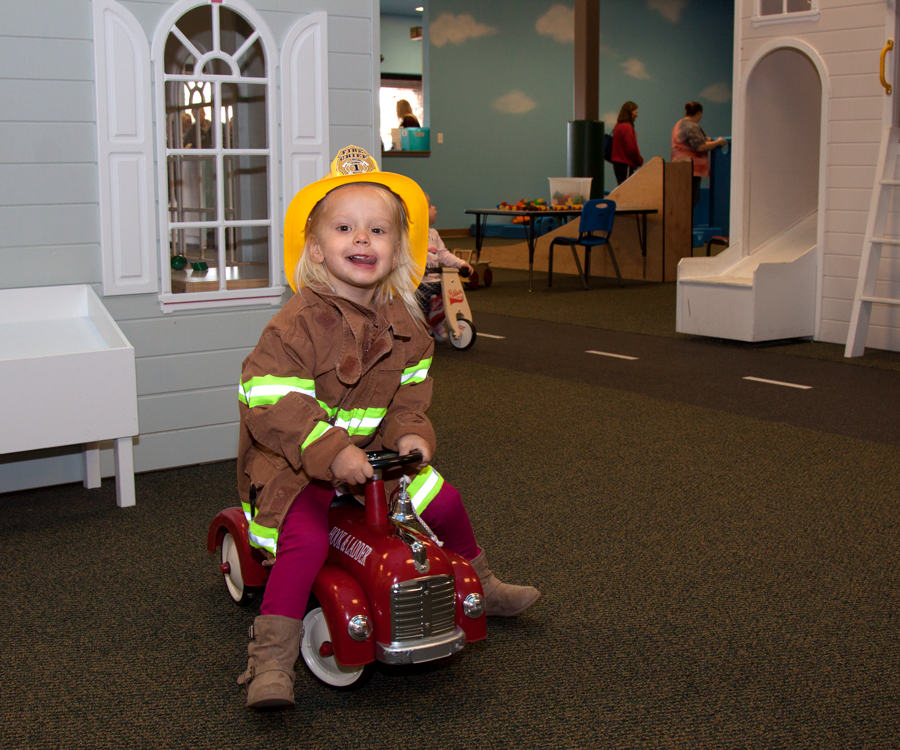 Adeline Brown save the day as a firefighter in Itty Bitty City.