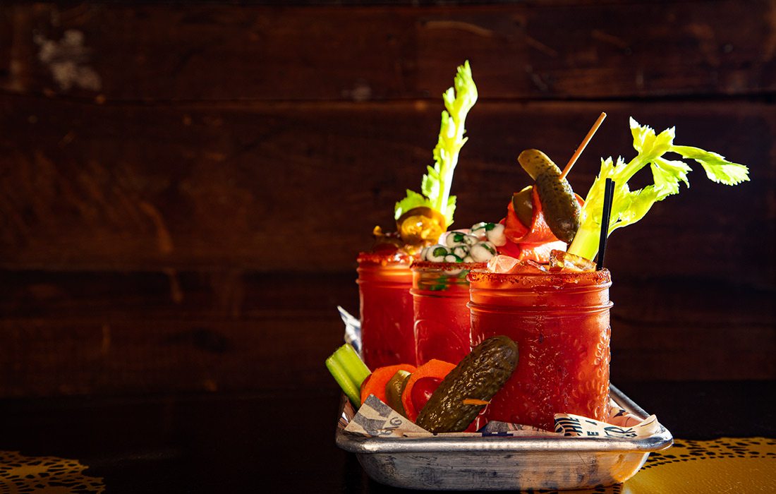Bloody Mary varieties at Morning Day Cafe