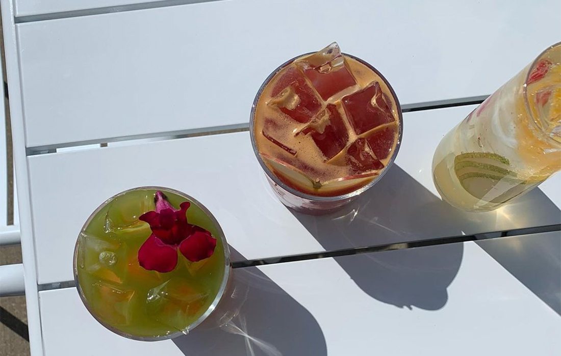 New cocktails at RISE: Apricot Blossom, Early Harvest Punch and Lillet Spritz.