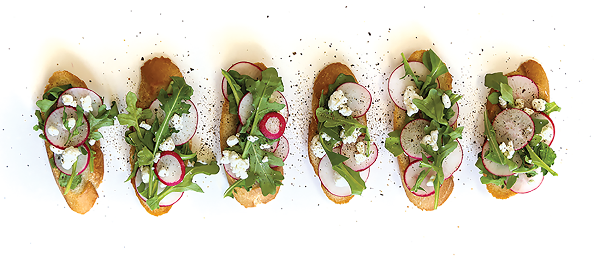 Radish and Goat Cheese Toasts