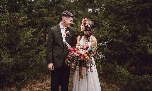 Haiden Keener & Josh Stipp on their wedding day at The Co-Op Venue in Pleasant Hope, MO