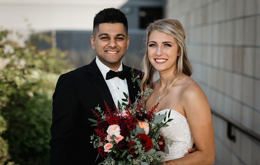 Shayan Cannefax & Jordan Duncan on their wedding day at the DoubleTree by Hilton in Springfield, MO