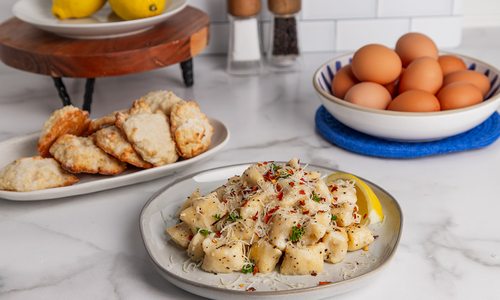 Ricotta Gnocchi with Lemon Butter Sauce and Limoncello Ricotto Cookies