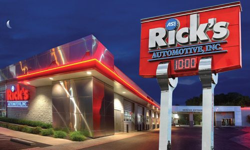 Rick's Automotive sign in Springfield MO