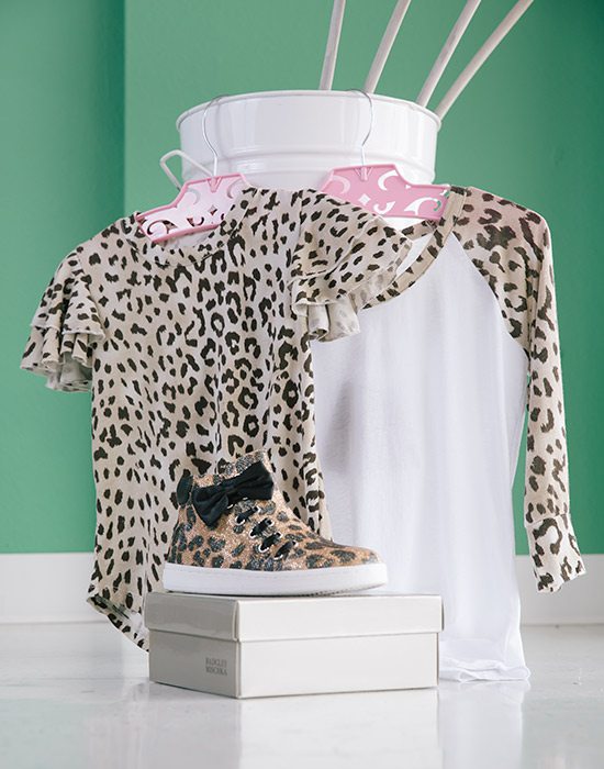 Leopard print shirts and shoes for girls at Jade Tank in Springfield MO