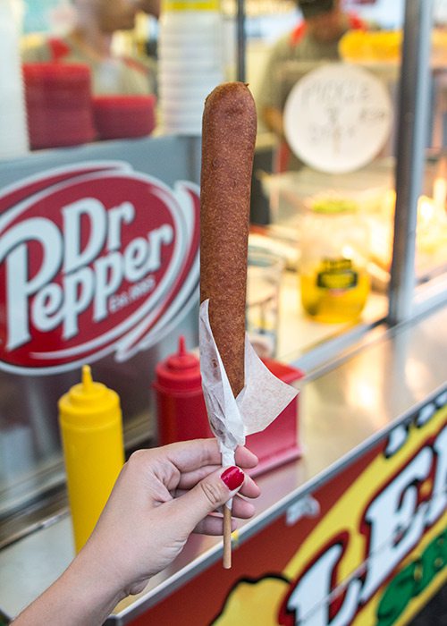 Corndog at a fall festival in the Ozarks