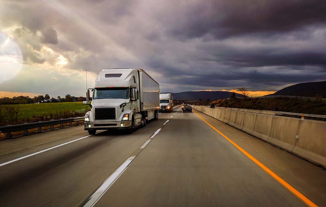 semi truck on the highway