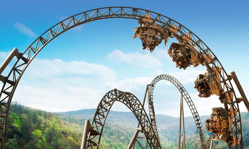 Time Traveler roller coaster at Silver Dollar City Branson MO
