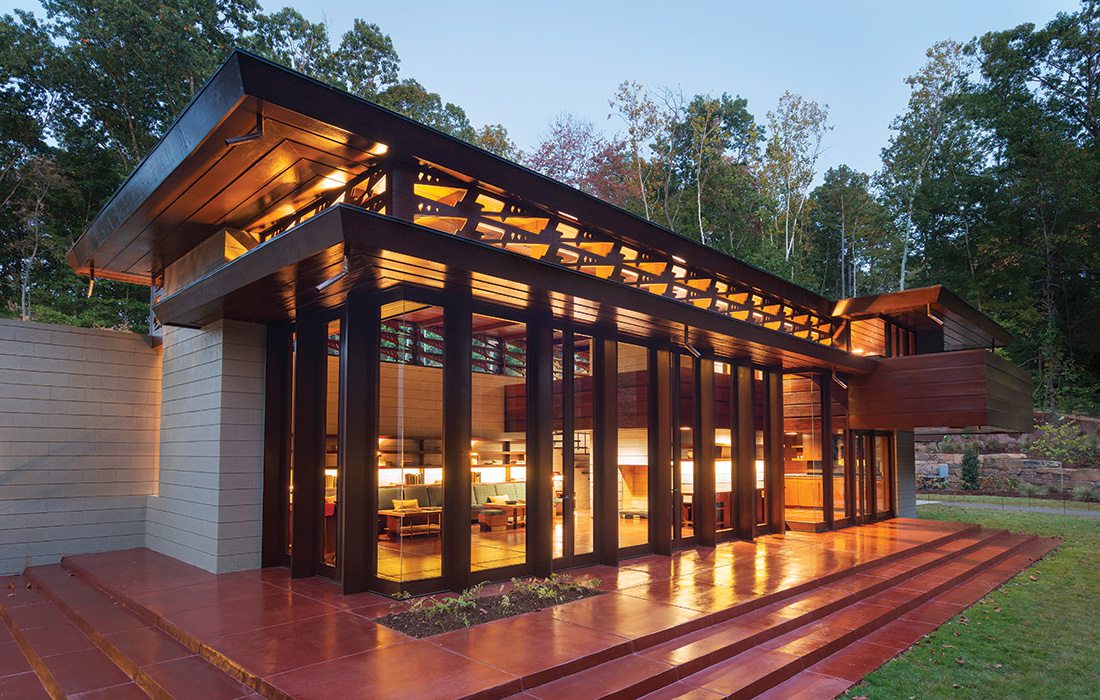 Frank Lloyd Wright home on the Crystal Bridges grounds in Bentonville, Arkansas