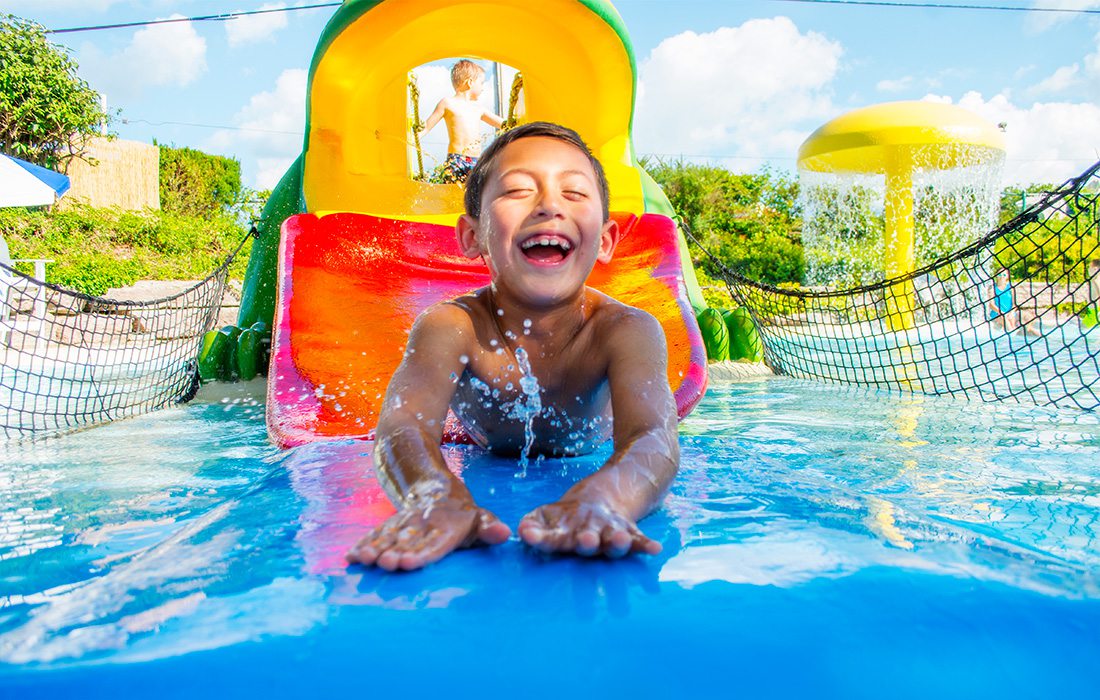 Young boy at Splash Country Resort in Branson MO