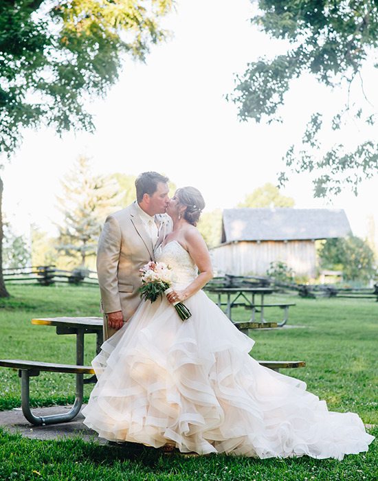 Bride and Groom  on their wedding day at a Springfield MO park