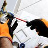 Electrician working in a home