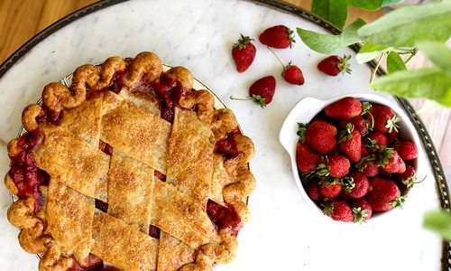 Strawberry rhubarb pie by Prairie Pie in Springfield MO