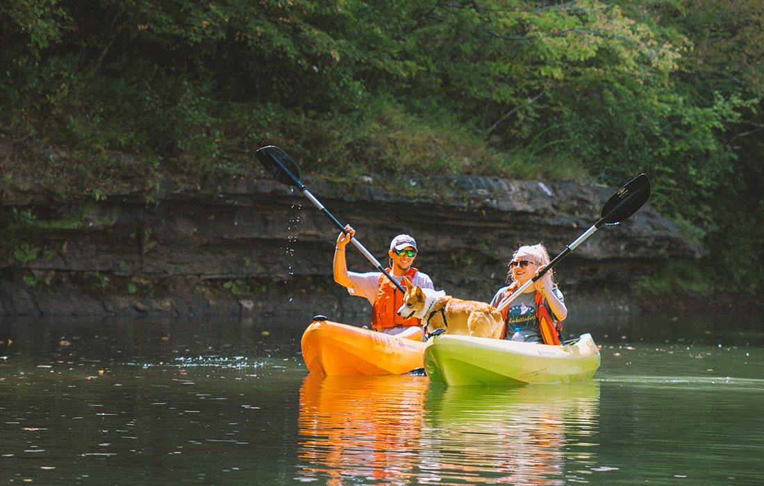 Kayakers on the Mulberry River