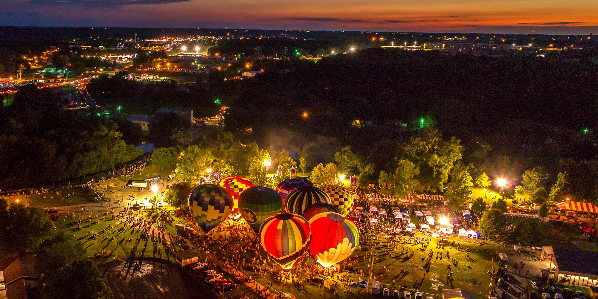 Hot Air Balloon Glow in Ozark Missouri