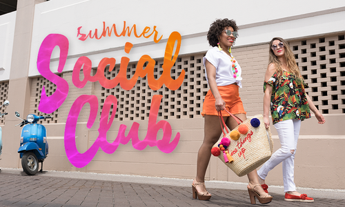 Summer Social Club: Bright Colors, Tropical Prints and Pompoms