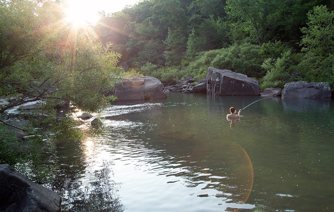 At Richland Creek Campground, there is nowhere better to spend dusk than in the water.