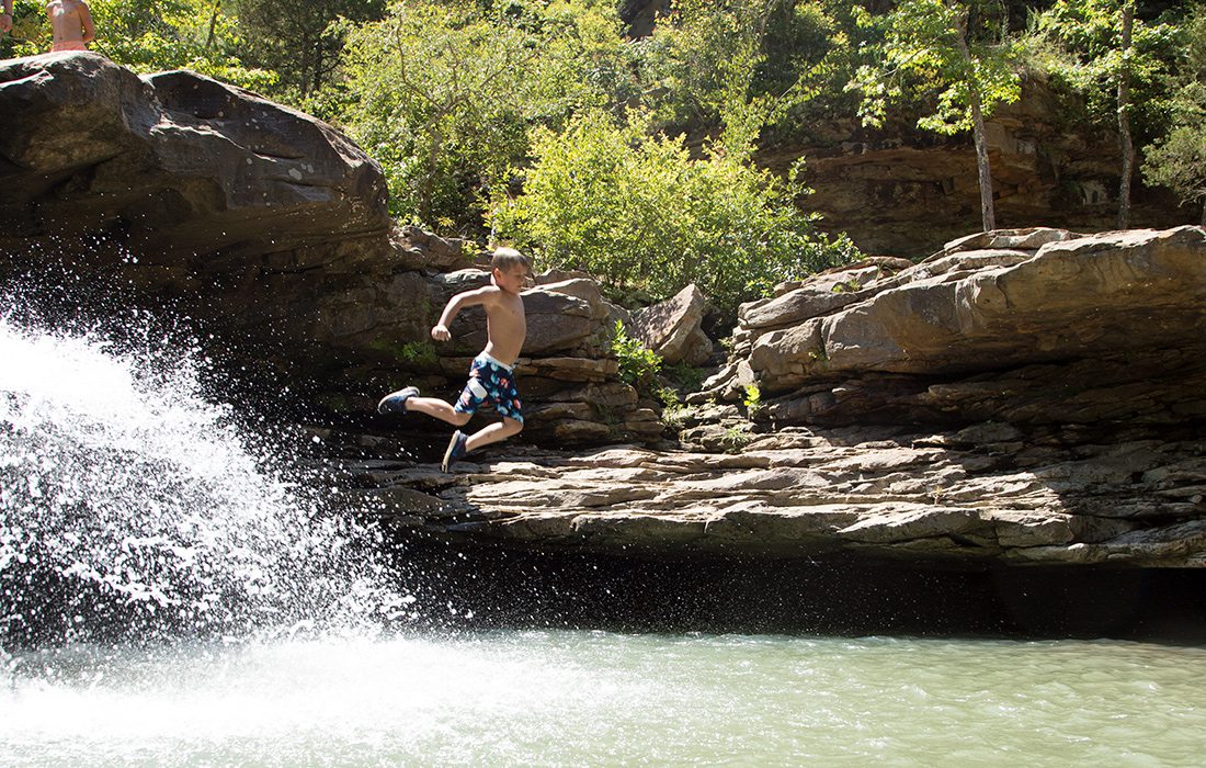 There are plenty of jumping spots around Kings Falls