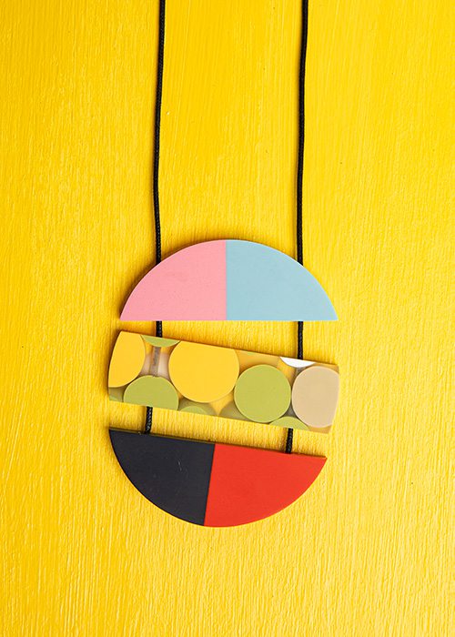 Sylca, color block necklace