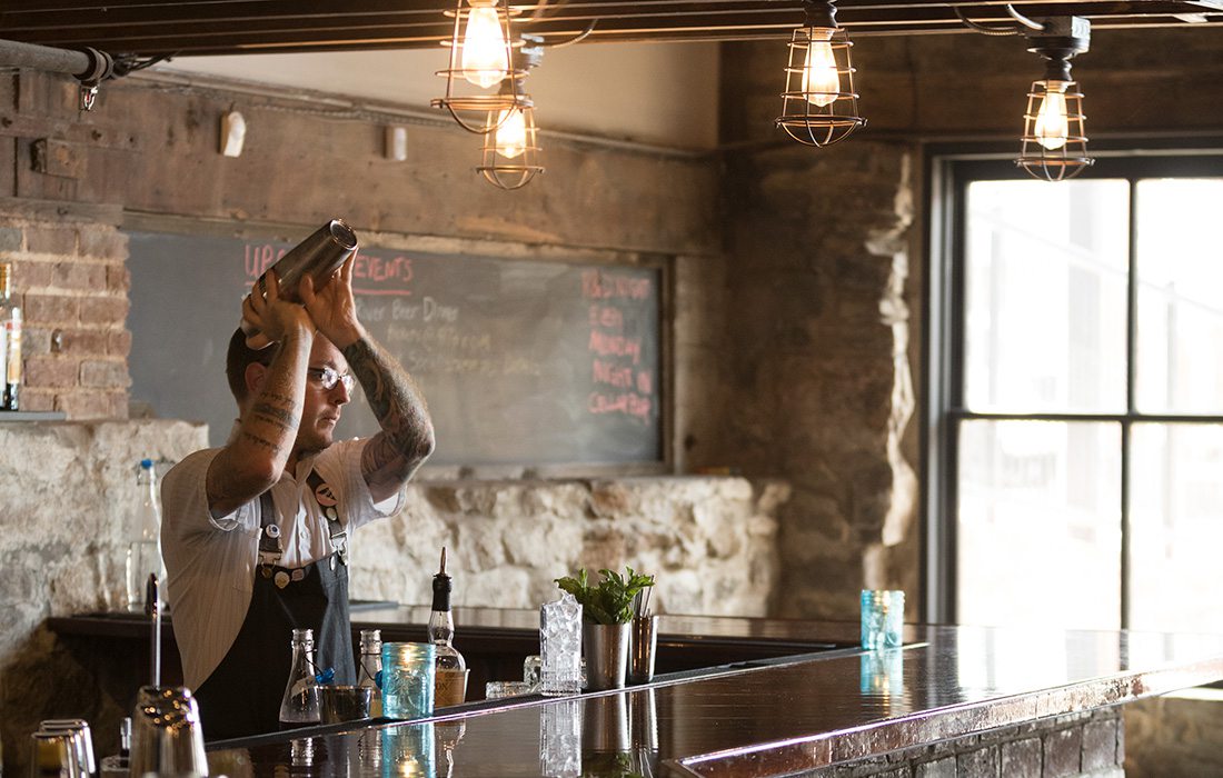 Bar Director Doug Riddle conceptualizes each craft cocktail on the menu—plus three new drinks at each week’s R&D night.