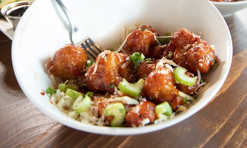 Spicy Buffalo Cauliflower bites at The Rock in Springfield, MO