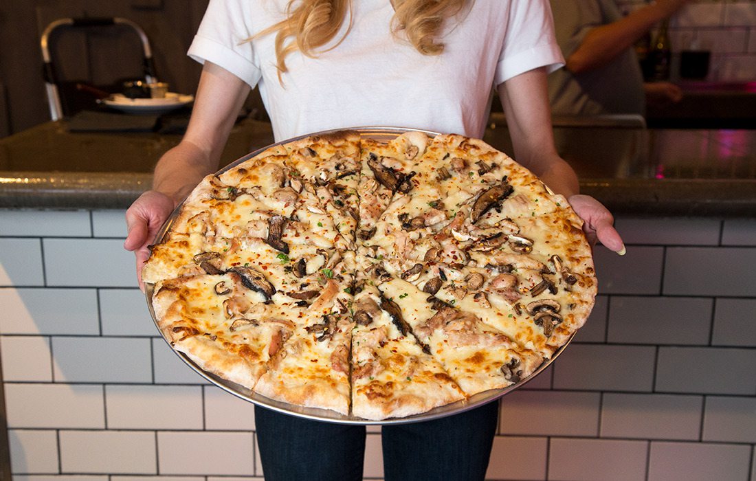 The Creamy Chicken and Mushroom Pizza from The Pitch