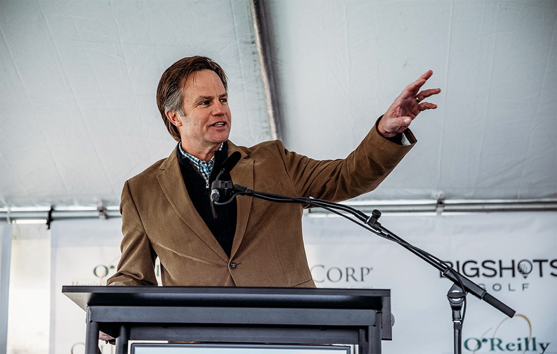 Tim O'Reilly speaks at BigShots groundbreaking ceremony.