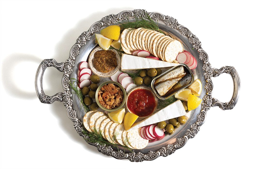 Tinned fish snack board