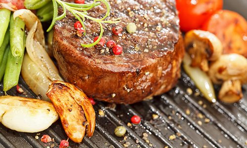 Tournedos of Beef with Roasted Vegetables