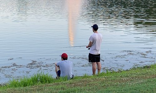 Fishing at Lions Lake in Warrensburg, MO