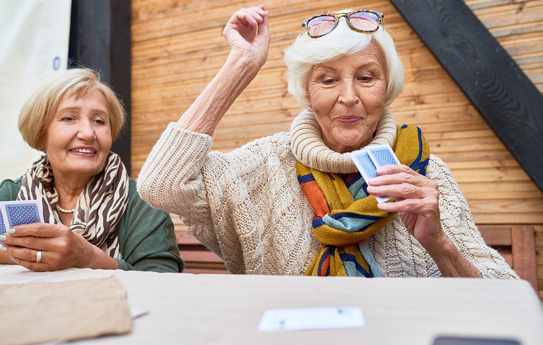 Seniors playing cards