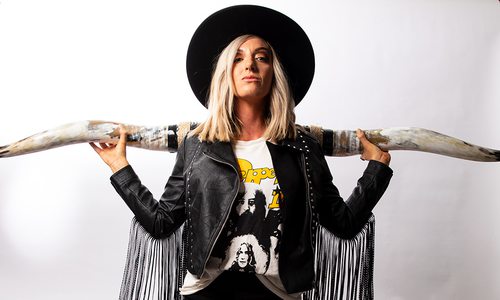 Lindsey Harris modern western outfit photoshoot