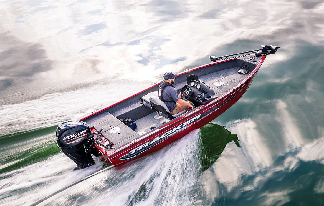 Fishing boat by White River Marine Group on a lake