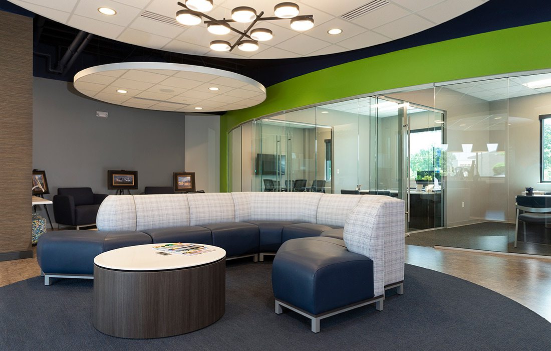 Modern office space at Volt Credit Union's headquarters in Springfield MO