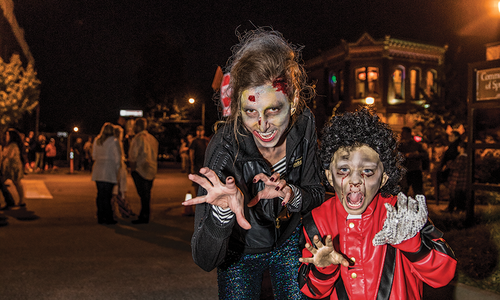 Heather Kane as a zombie during Thriller on C-Street