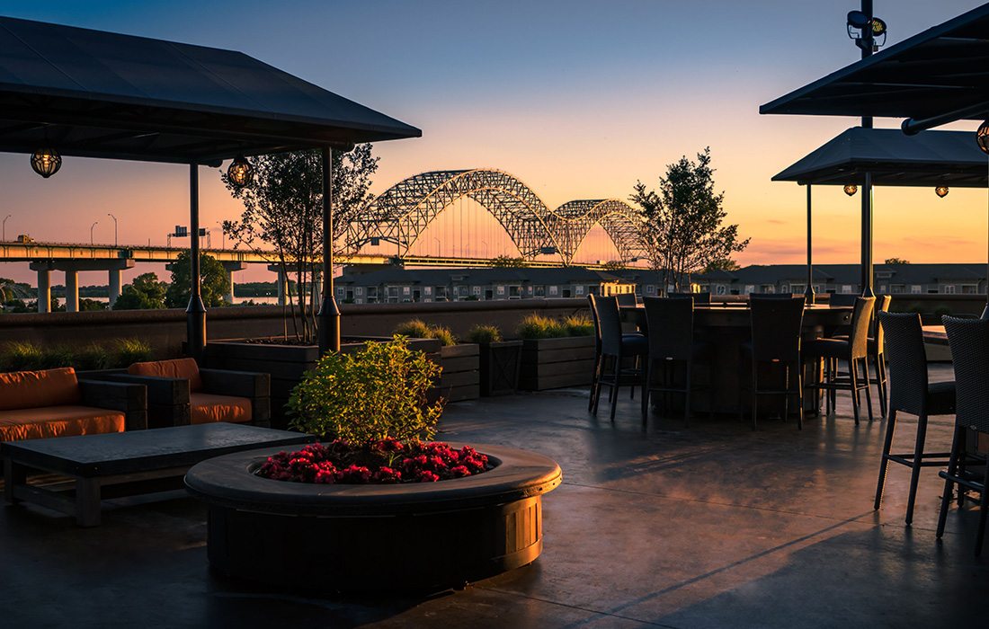 Sunset from Big Cypress Lodge in Memphis, TN.