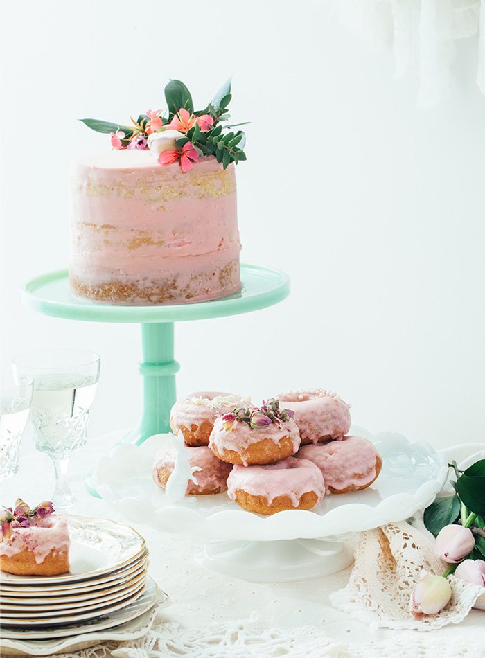 cakes and donuts at a wedding