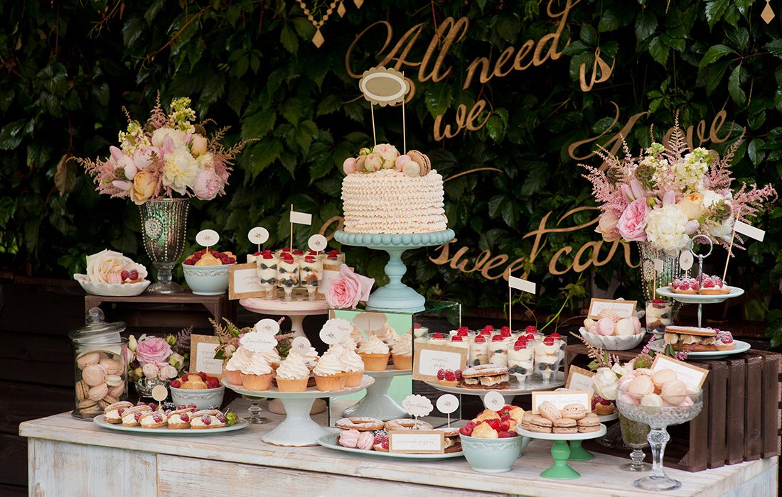 dessert table at a wedding