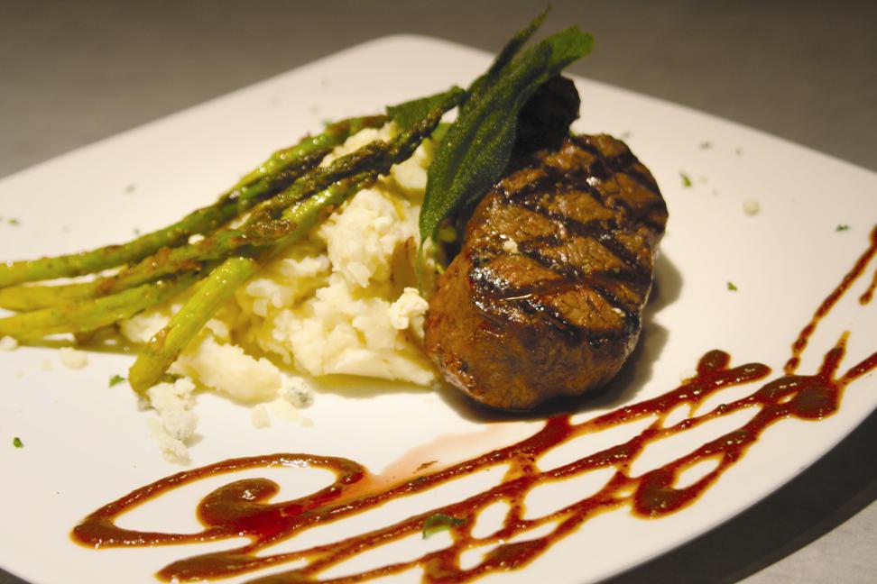 Specializing in dry-aged certified Angus steaks, Fire & Ice's menu changes seasonally.