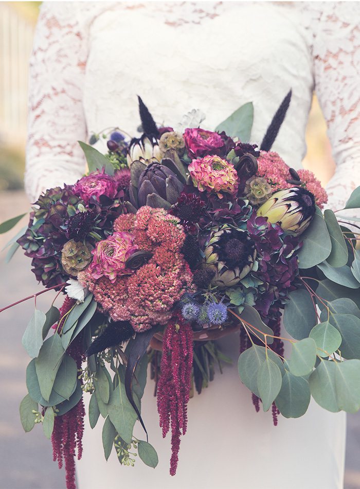 bride with flowers at a wedding