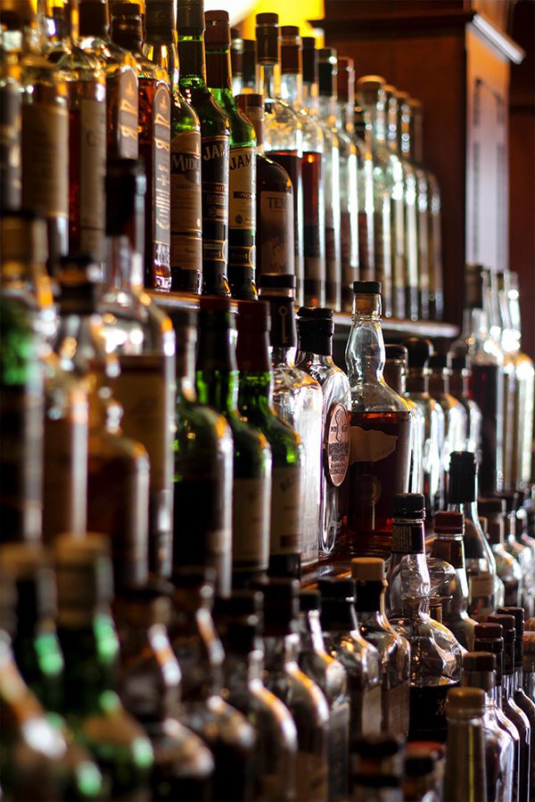 Whiskey selection at J.O.B. Public House in Springfield MO