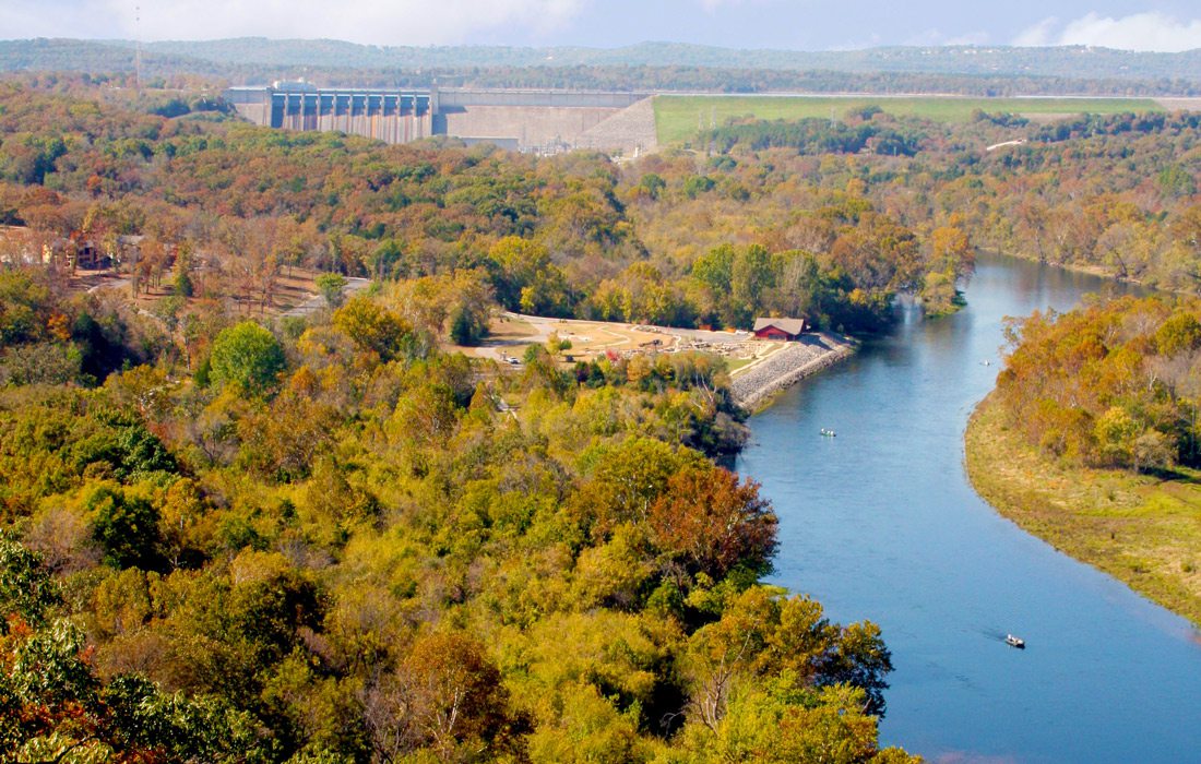 Lake Taneycomo areal photo