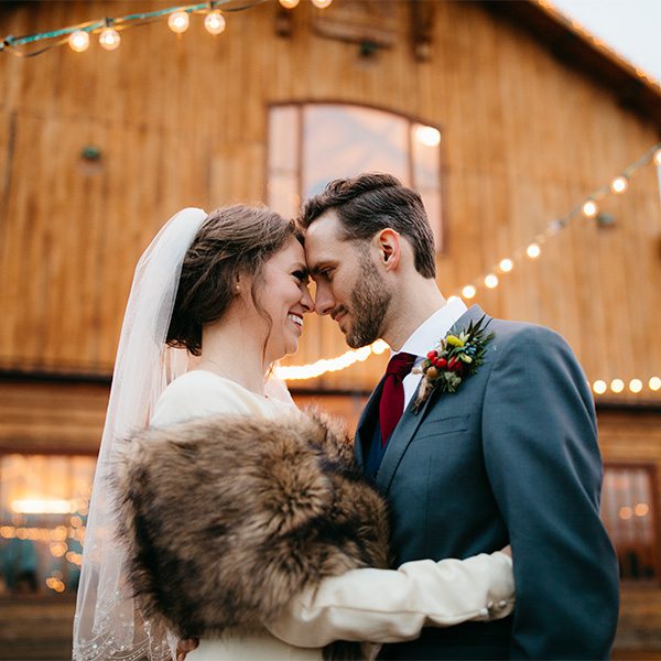 husband and wife during vintage wedding reception