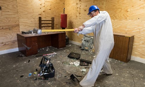 a person in the rage room in springfield, missouri