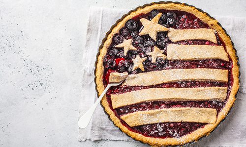 American flag design pie crust