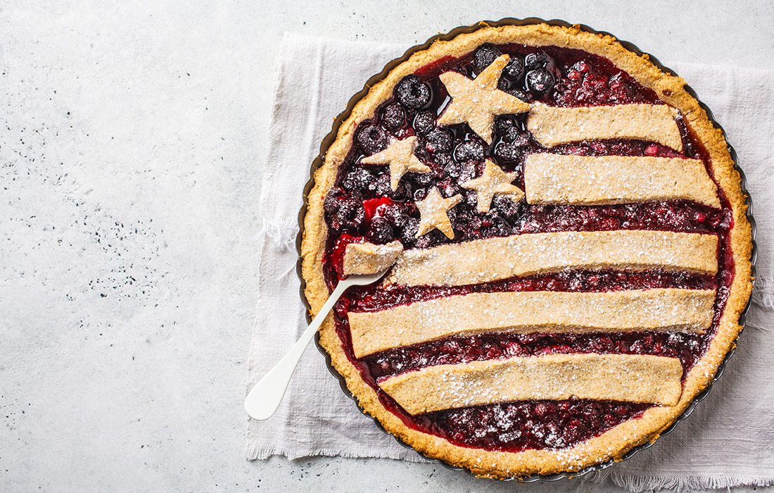 American flag design pie crust